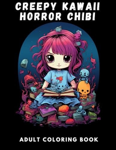 Creepy Kawaii Horror Chibi Coloring Book: 50 Creepy Horror Kawaii Characters for Relaxation