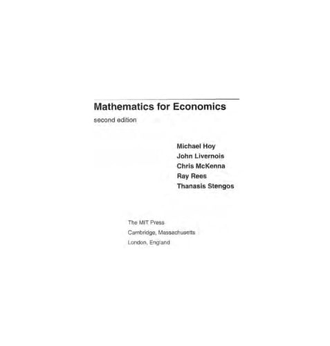 Mathematics for Economics