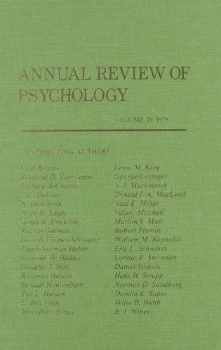 Annual Review of Psychology Volume 29, 1978
