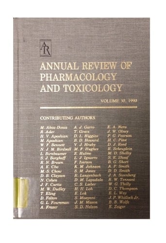 Annual Review of Pharmacology and Toxicology