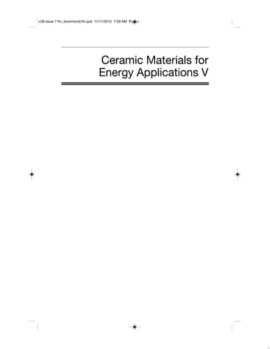 Ceramic Materials for Energy Applications V A Collection of Papers Presented at the 39th International Conference on Advanced Ceramics and Composites