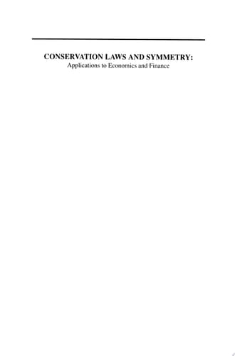Conservation Laws and Symmetry: Applications to Economics and Finance