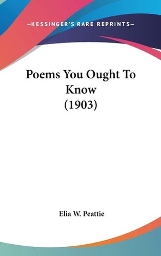 Poems You Ought To Know (1903)