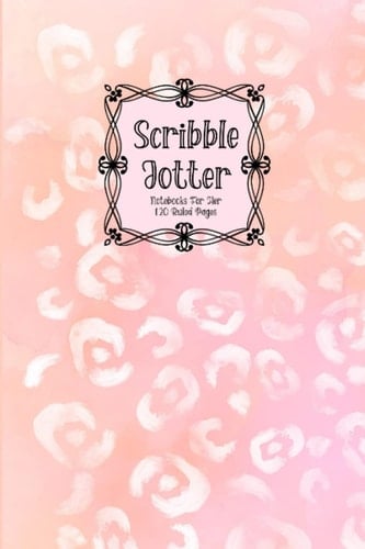 Scribble Jotter Notebook For Her: 120 Rules Pages, Pink leopard print notepad for plan setting, menu planning, note taking of all kind