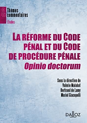 La réforme du Code pénal et du Code de procédure pénale, opinio doctorum