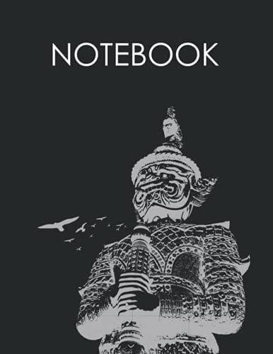 Notebook: Lined Notebook Journal - Thailand Giant abstract silhouette, black and white Cover - 120 Pages - Large ( 8.5" x 11" inches ) Elementary ... Writing Journal for Home School College
