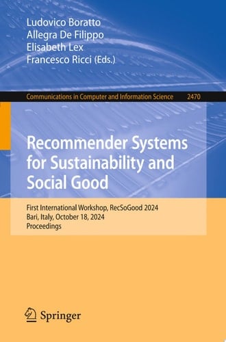 Recommender Systems for Sustainability and Social Good