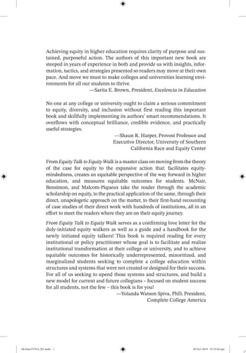 From Equity Talk to Equity Walk Expanding Practitioner Knowledge for Racial Justice in Higher Education