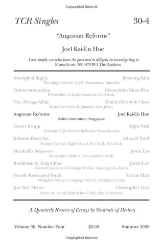 TCR Singles 30-4 Augustan Reforms