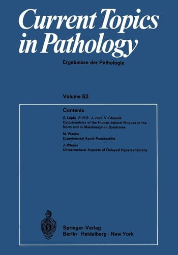 Current Topics in Pathology Ergebnisse der Pathologie