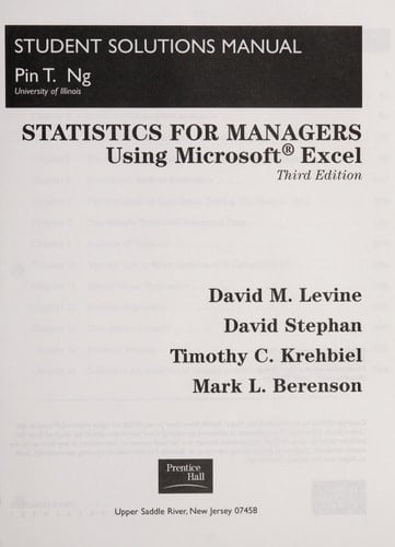 Statistics for Managers Using Microsoft Excel