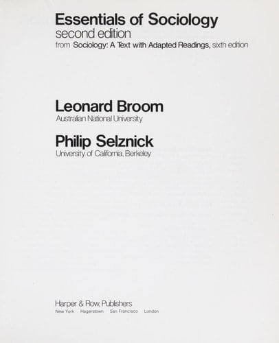 Essentials of sociology: From Sociology--a text with adapted readings, sixth edition
