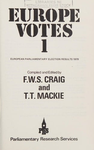 Europe Votes European Parliamentary Election Results 1979-1984