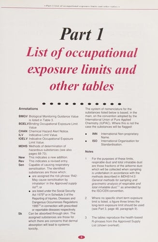 EH40/2002 Occupational Exposure Limits 2002