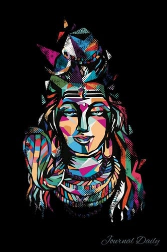 Journal Daily The Supreme Lord Shiva Notebook, Mandala Backcover, Lined Blank Journal, 6 X 9, 120 Pages