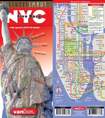 StreetSmart NYC Five Boro Map by VanDam-Laminated pocket city street map w/ attractions in Metro NYC & all 5 boros of NY City: Manhattan, Brooklyn, ... ... new Subway Map – Folded Map 2023 Edition