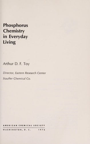 Phosphorus Chemistry in Everyday Living
