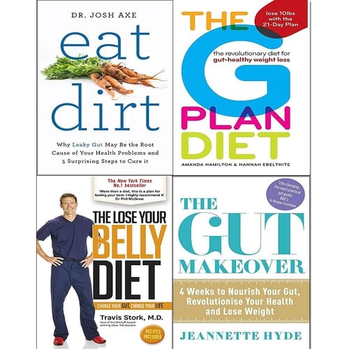 Gut makeover, eat dirt, g plan diet and lose your belly 4 books collection set
