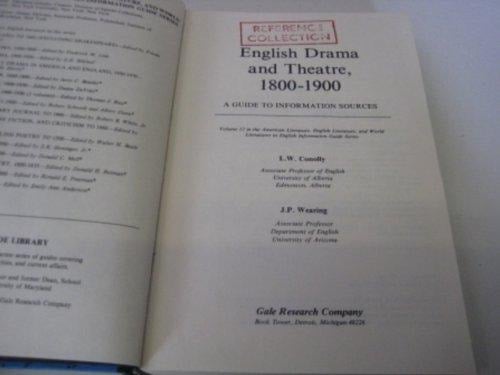 English Drama and Theatre, 1800-1900