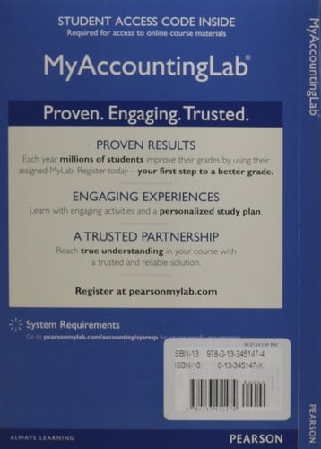 NEW Mylab Accounting with Pearson EText -- Access Card -- for Cost Accounting