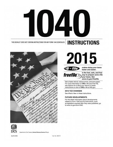 1040 Instructions 2015