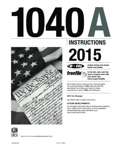 1040A Instructions 2015