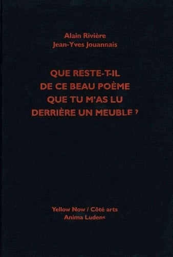 Que reste-t-il de ce beau poème que tu m'as lu derrière un meuble? la collection Marboeuf