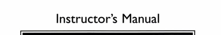 Instructors Manual
