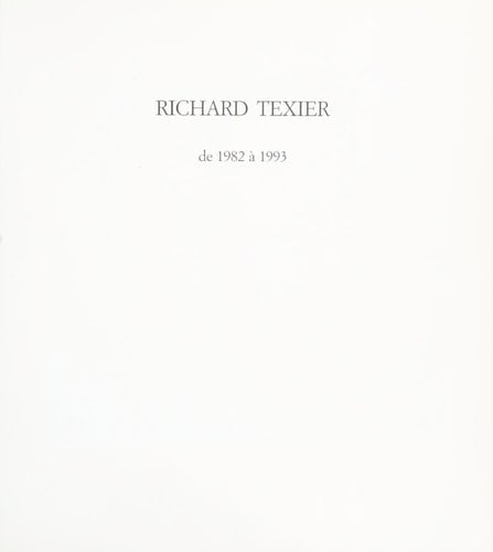Richard Texier de 1982 à 1993