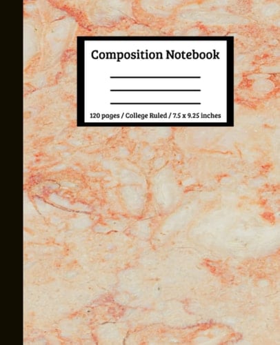 Orange Marble Composition Notebook: College Ruled Composition Notebook for Students, Children, Teachers, Business, Office and Home | For Middle ... College Ruled Pages | One Subject Notebook