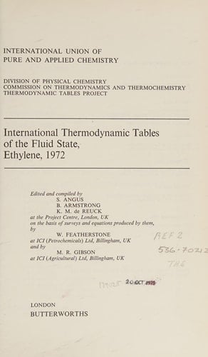 International Thermodynamic Tables of the Fluid State 1972. Ethylene