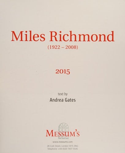 Miles Richmond (1922-2008), 2015