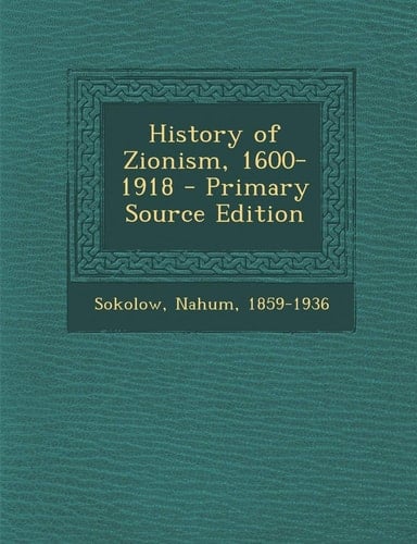 History of Zionism, 1600-1918