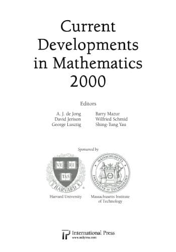 Current Developments in Mathematics 2000