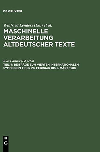 Maschinelle Verarbeitung altdeutscher Texte