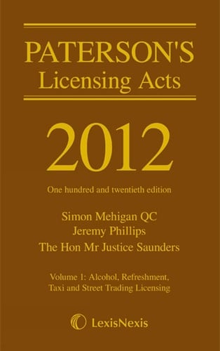 Paterson's Licensing Acts 2012