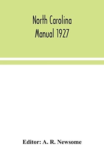 North Carolina Manual 1927