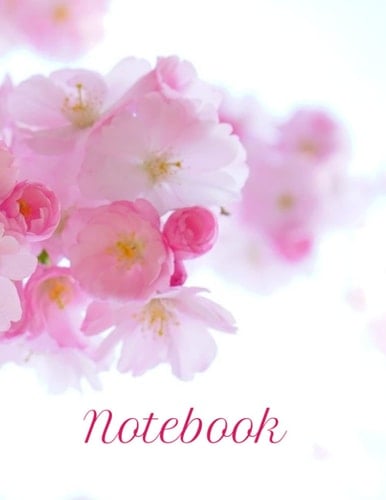Notebook: Flowers - Pink Composition Notebook- College Ruled 100 pages - Large 8.5 x 11