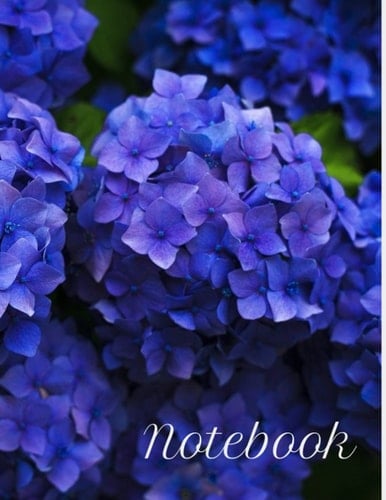 Notebook: Flowers - Purple Hydrangea Composition Notebook- College Ruled 100 pages - Large 8.5 x 11