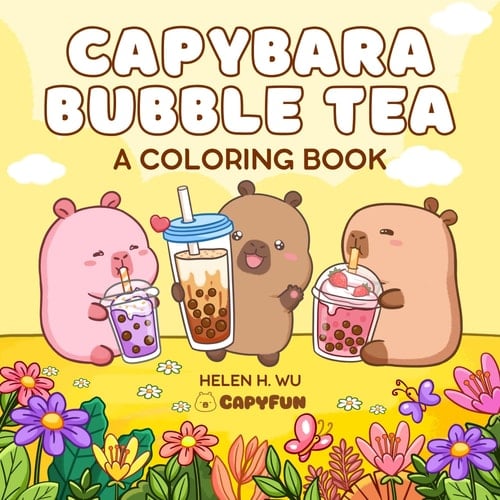 Capybara Bubble Tea A Coloring Book