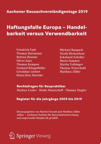 Aachener Bausachverständigentage 2019