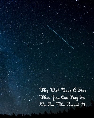 Why wish upon a star when you can pray to the the who created it.: Shooting Star Notebook, 8x10 "Why wish upon a star, when you can pray to the the who created it.
