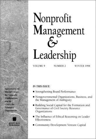 Nonprofit Management and Leadership, Volume 09, Numb Er 2, Spring 1999
