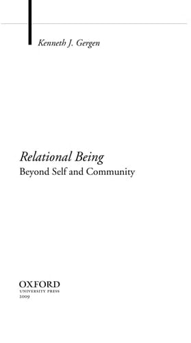 Relational Being: Beyond Self and Community