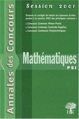 Mathématiques, PSI 2001