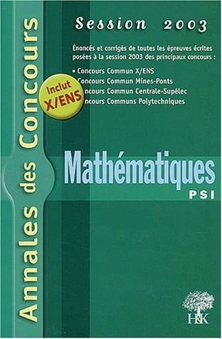 Mathématiques PSI session 2003