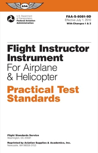 Flight Instructor Instrument Practical Test Standards for Airplane and Helicopter (2024) Faa-S-8081-9d