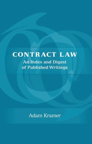 Contract Law: An Index and Digest of Published Writings