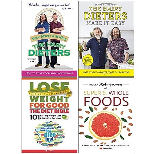 Hairy Dieters How to Love Food and Lose Weight, Hairy Dieters Make It Easy, Lose Weight for Good Diet Bible, Hidden Healing Powers 4 Books Collection Set