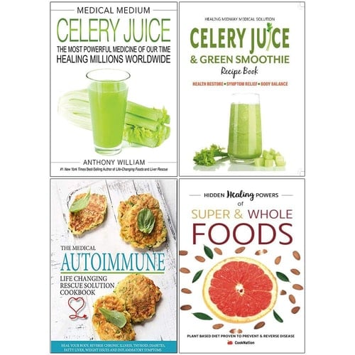 Medical Medium Celery Juice [Hardcover], Celery Juice & Green Smoothie Recipe Book, Medical Autoimmune, Hidden Healing Powers 4 Books Collection Set